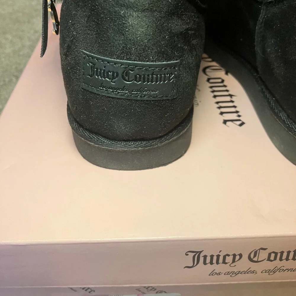 Juicy Couture Kodak Black‎ Faux Fur Bow Boots Rhinestone JC Charm KJ03335S SZ 5M